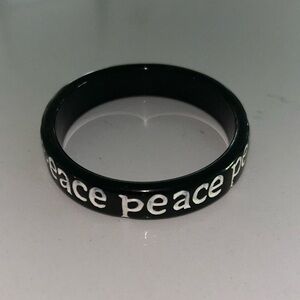 Vintage wood PEACE bracelet from 70s